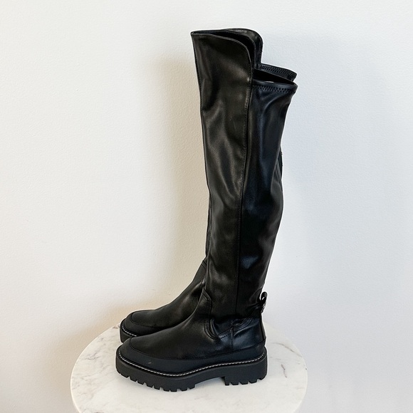 NEW Sam Edelman Lerue Lug Sole Faux Leather High Shaft Boot Size 8 - Picture 11 of 14